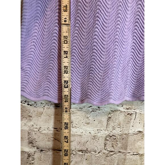 Burgess Top Women Large Silk Blend Lavender Open Knit Beachy Coquette Soft Girl - Picture 7 of 11